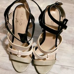 Aldo black white and gray sandals